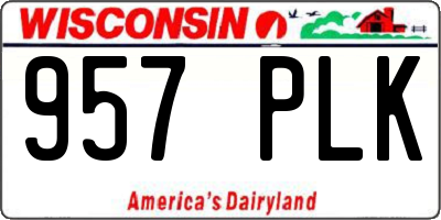 WI license plate 957PLK