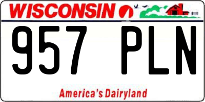 WI license plate 957PLN