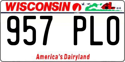 WI license plate 957PLO