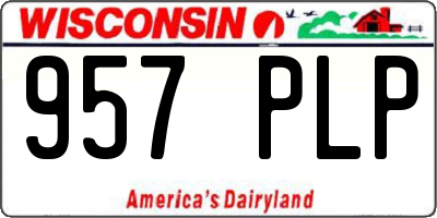 WI license plate 957PLP