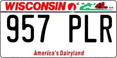 WI license plate 957PLR