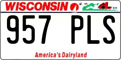 WI license plate 957PLS