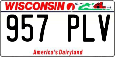 WI license plate 957PLV