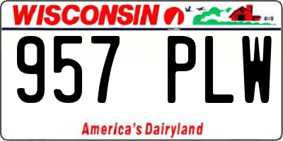 WI license plate 957PLW