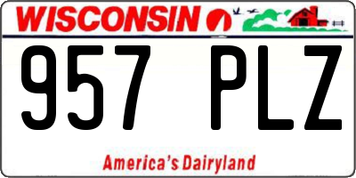 WI license plate 957PLZ