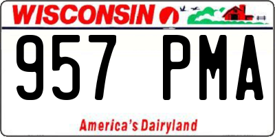 WI license plate 957PMA