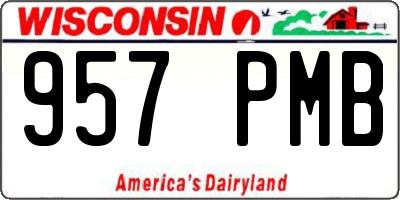 WI license plate 957PMB