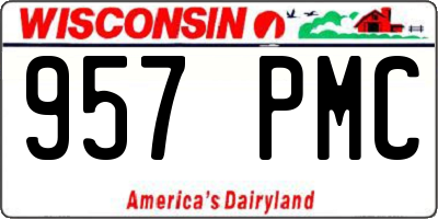 WI license plate 957PMC