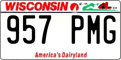 WI license plate 957PMG