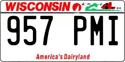 WI license plate 957PMI