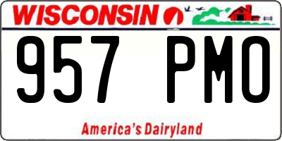 WI license plate 957PMO