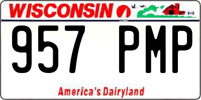 WI license plate 957PMP