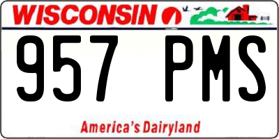 WI license plate 957PMS