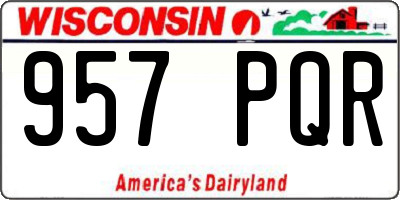 WI license plate 957PQR