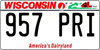 WI license plate 957PRI