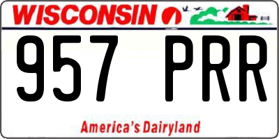 WI license plate 957PRR