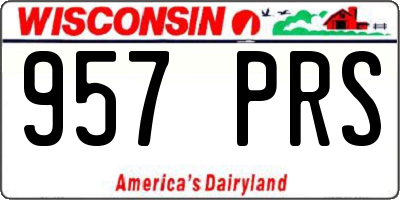 WI license plate 957PRS