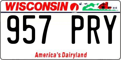 WI license plate 957PRY