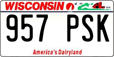 WI license plate 957PSK