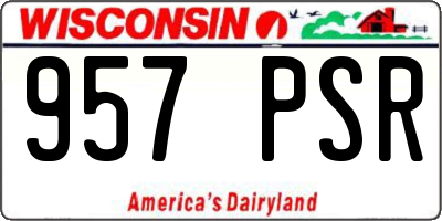 WI license plate 957PSR