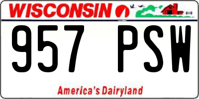 WI license plate 957PSW