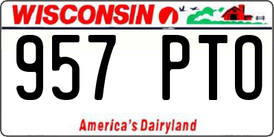 WI license plate 957PTO
