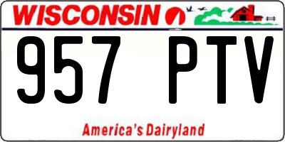 WI license plate 957PTV