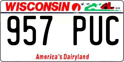 WI license plate 957PUC