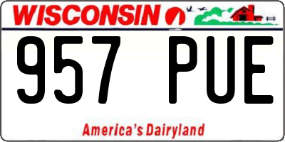 WI license plate 957PUE