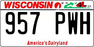 WI license plate 957PWH