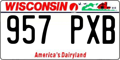 WI license plate 957PXB