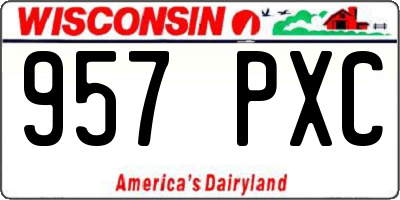 WI license plate 957PXC