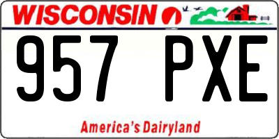 WI license plate 957PXE