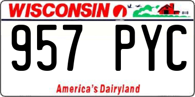 WI license plate 957PYC