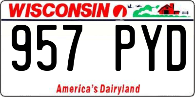 WI license plate 957PYD