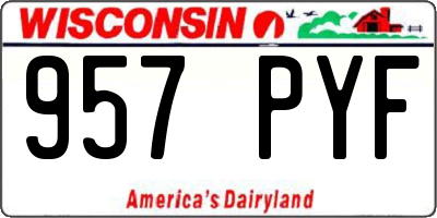 WI license plate 957PYF