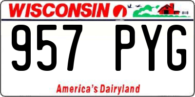 WI license plate 957PYG