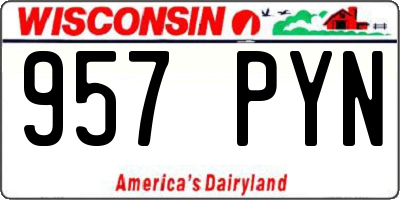 WI license plate 957PYN