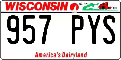 WI license plate 957PYS