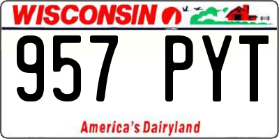 WI license plate 957PYT