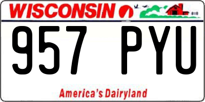 WI license plate 957PYU