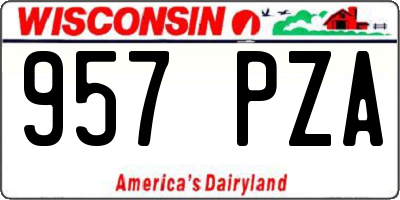 WI license plate 957PZA