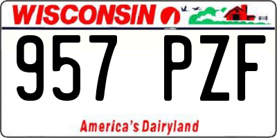 WI license plate 957PZF