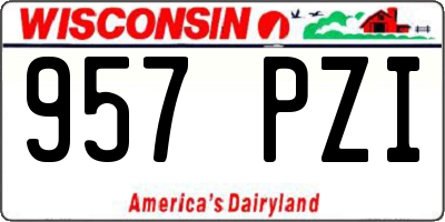 WI license plate 957PZI