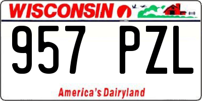 WI license plate 957PZL
