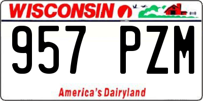 WI license plate 957PZM