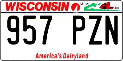 WI license plate 957PZN
