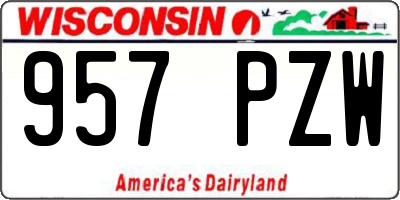 WI license plate 957PZW