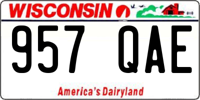 WI license plate 957QAE