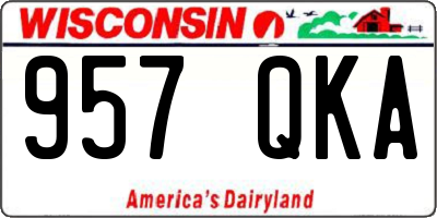 WI license plate 957QKA